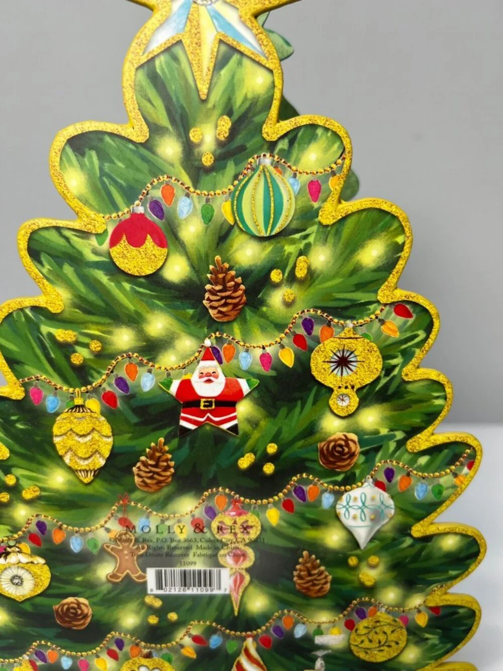 Vintage Olly & Rex Christmas Tree Box Decor 3D, Double Sided